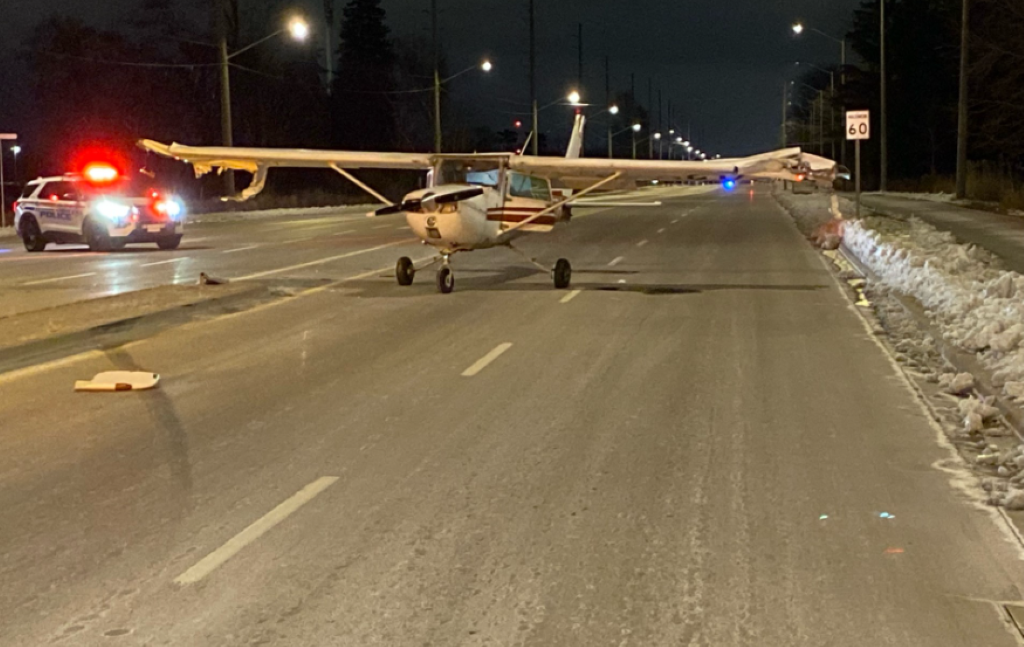 Durham Regional Police say a small aircraft made an emergency landing on a street in Ajax Monday evening. .